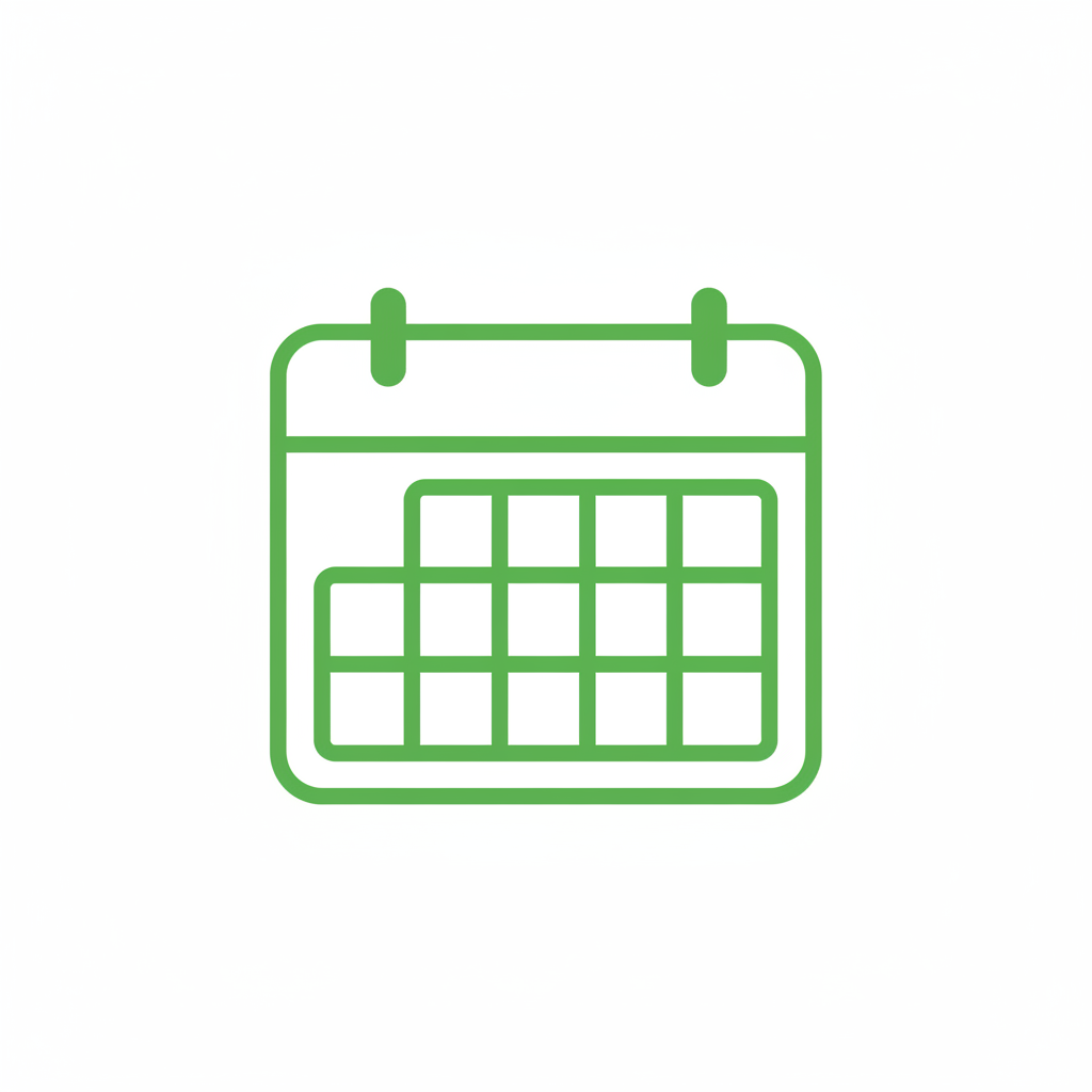 create a green outline of a calendar icon